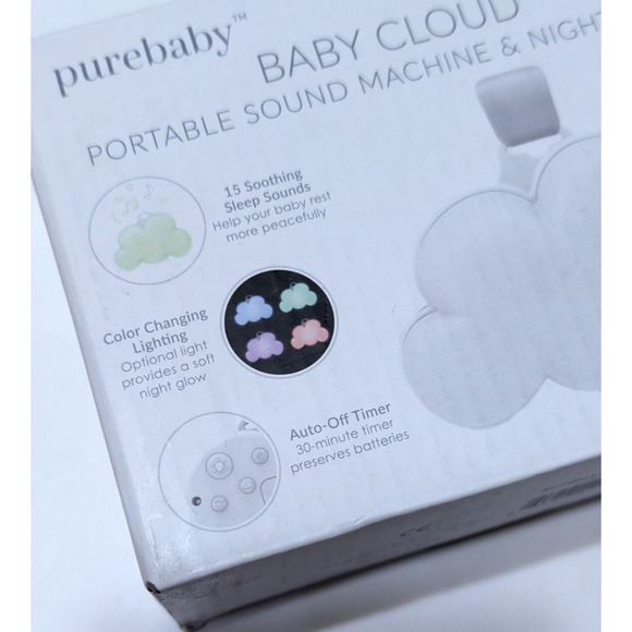 Purebaby Baby Cloud Portable Sound Machine & Night Light Soothing Sleep Sounds - Picture 8 of 11
